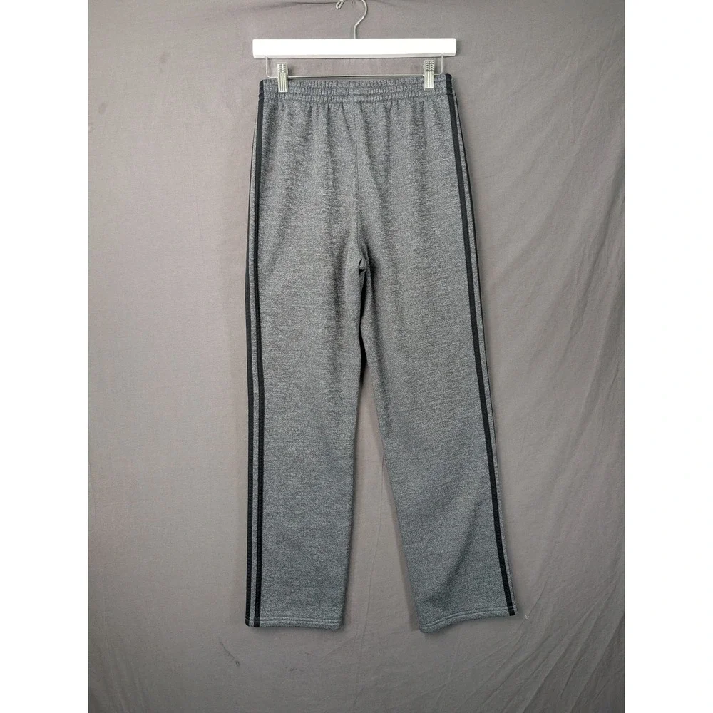 Adidas Boys Gray Heathered 3-Stripe Fleece Track Pants XL 18/20 Athletic Pants